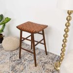 Maya 30" Genuine Leather Stool In Tan - Image 2