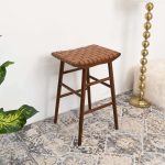 Maya 30" Genuine Leather Stool In Tan - Image 3