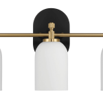 Meadows Three Lights Vanity Brushed Gold Bathroom Wall Light for Bathroom Over Mirror 20.5"W × 10.125"H × 5.5"E with White Frosted Glass