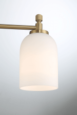 Meadows Three Lights Vanity Brushed Gold Bathroom Wall Light for Bathroom Over Mirror 20.5"W × 10.125"H × 5.5"E with White Frosted Glass - Image 5