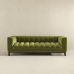 Melissa Mid-Century Green Velvet Modern Sofa - Image 4