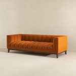 Melissa Mid-Century Orange Velvet Modern Sofa - Image 5