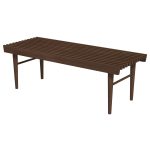 Mia Mid Century Modern Solid Wood Bench - Image 2