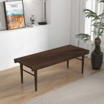 Mia Mid Century Modern Solid Wood Bench - Image 4