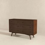 Mid Century Modern Walnut Dresser 6 Drawer - Image 5