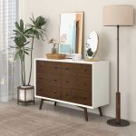 Mid Century Modern White Dresser 6 Drawer - Image 2