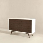 Mid Century Modern White Dresser 6 Drawer - Image 3