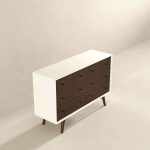 Mid Century Modern White Dresser 6 Drawer - Image 4