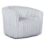 Mira Light Grey Velvet Swivel Chair - Image 3