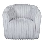 Mira Light Grey Velvet Swivel Chair - Image 5