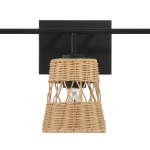 Moonlit Three Lights Wall Sconce With Rattan Shade