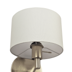 Nebula Brushed Nickel Base Wall Lamp with Rotary Switch White Fabric Shade - Image 3
