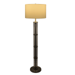 Nimbus Brushed Nickel Floor Lamp with 3-Way Rotary Switch Clear Glass Body  Metal Base - Image 2