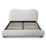 Norme Boucle Upholstered Low Profile Queen Size Platform Bed In Cream - Image 5