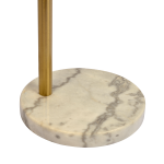 Oasis Long Arm Gold Brass Adjustable Floor Lamp with Round White Marble Base - Image 4