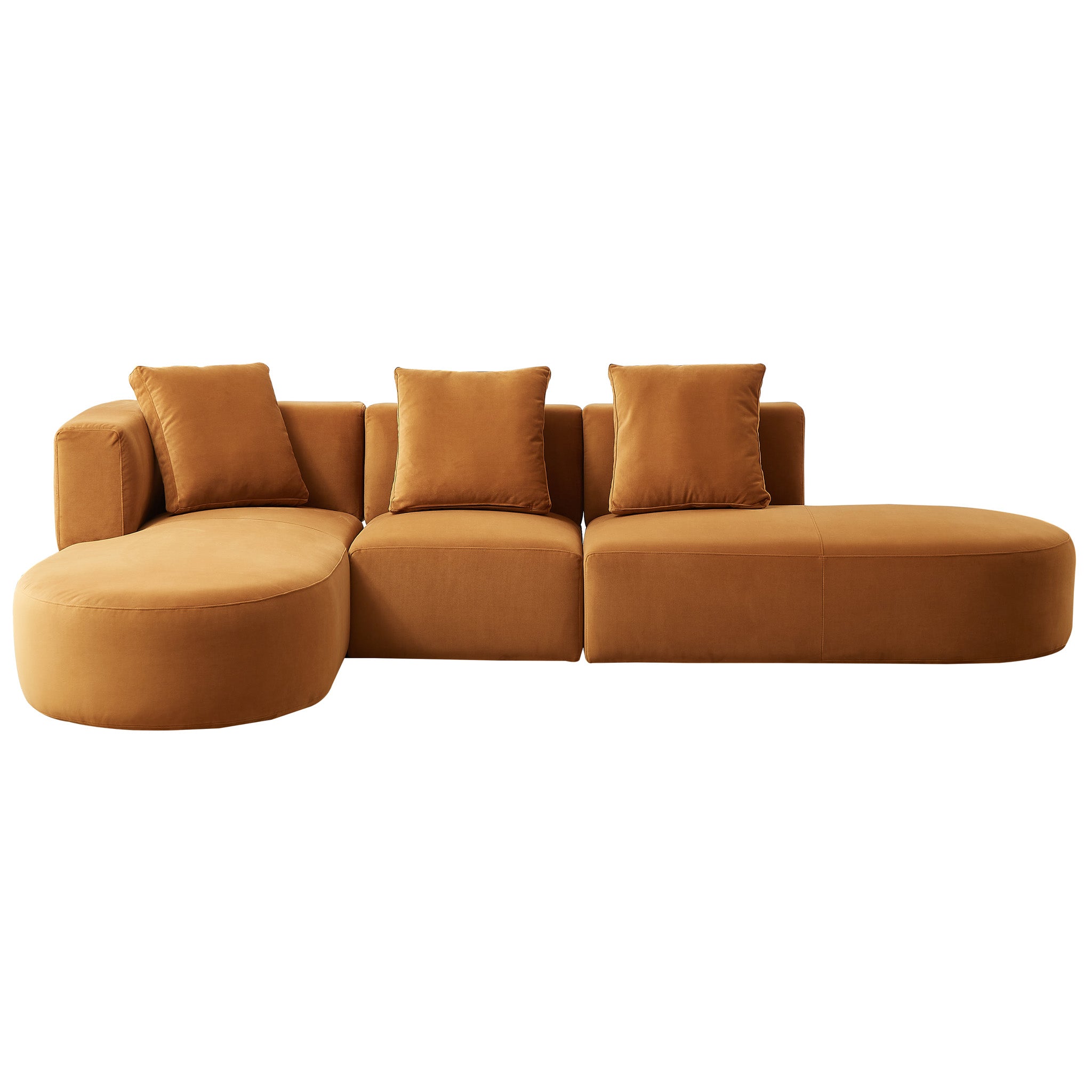 Orby Velvet Sectional Sofa Left Facing Orby Velvet Sectional Sofa Left Facing