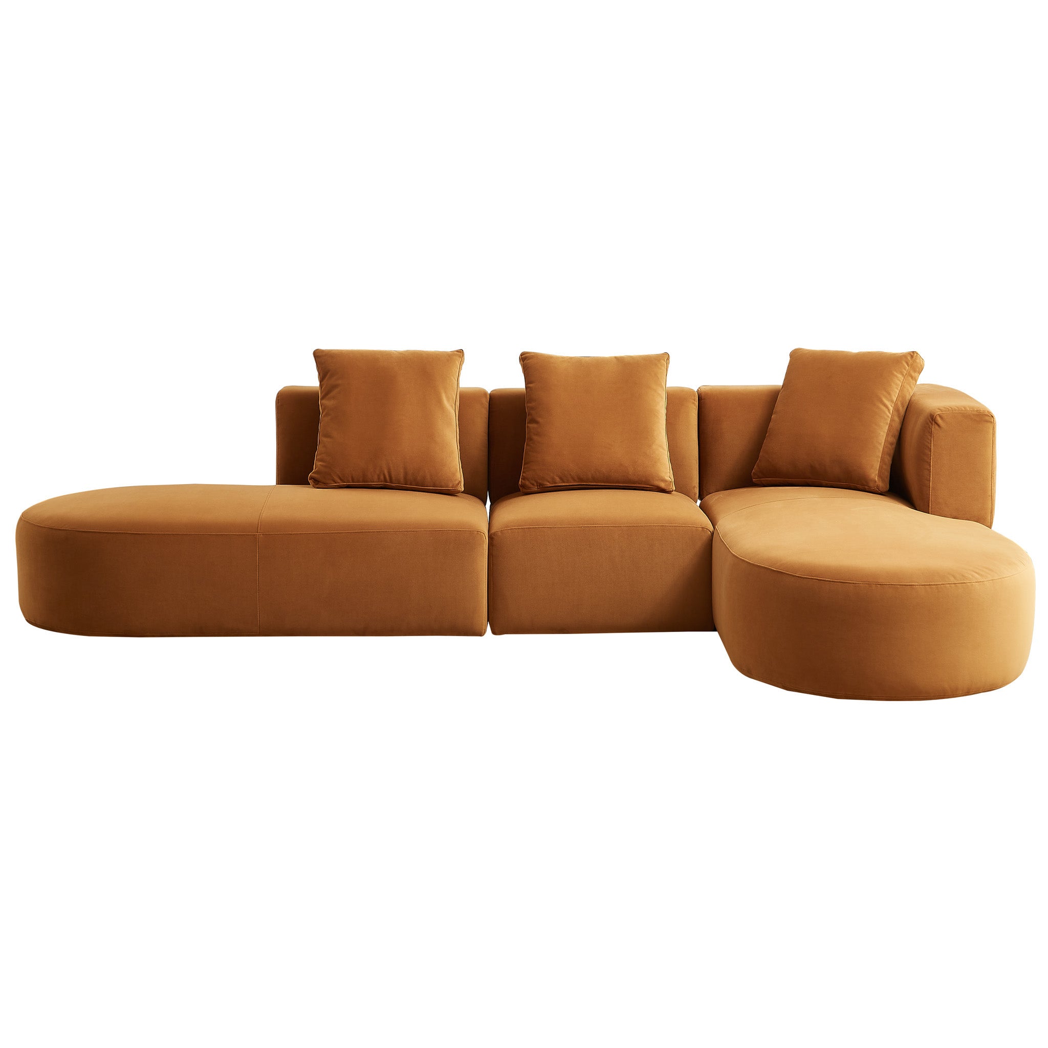 Orby Velvet Sectional Sofa Right Facing Orby Velvet Sectional Sofa Right Facing