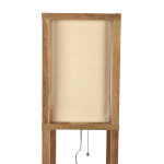Pinnacle Shelf Floor Lamp For Bedroom/Living Room, Natural Wood with Long Shade - Image 3