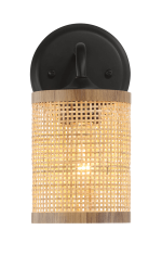 Reef Single Lights Wall Sconce With Natural Rattan Shade Rustic Wicker Wall Light - Image 4