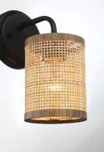Reef Single Lights Wall Sconce With Natural Rattan Shade Rustic Wicker Wall Light - Image 5
