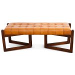 Riley Tan Leather Bench - Image 2