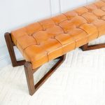Riley Tan Leather Bench - Image 3