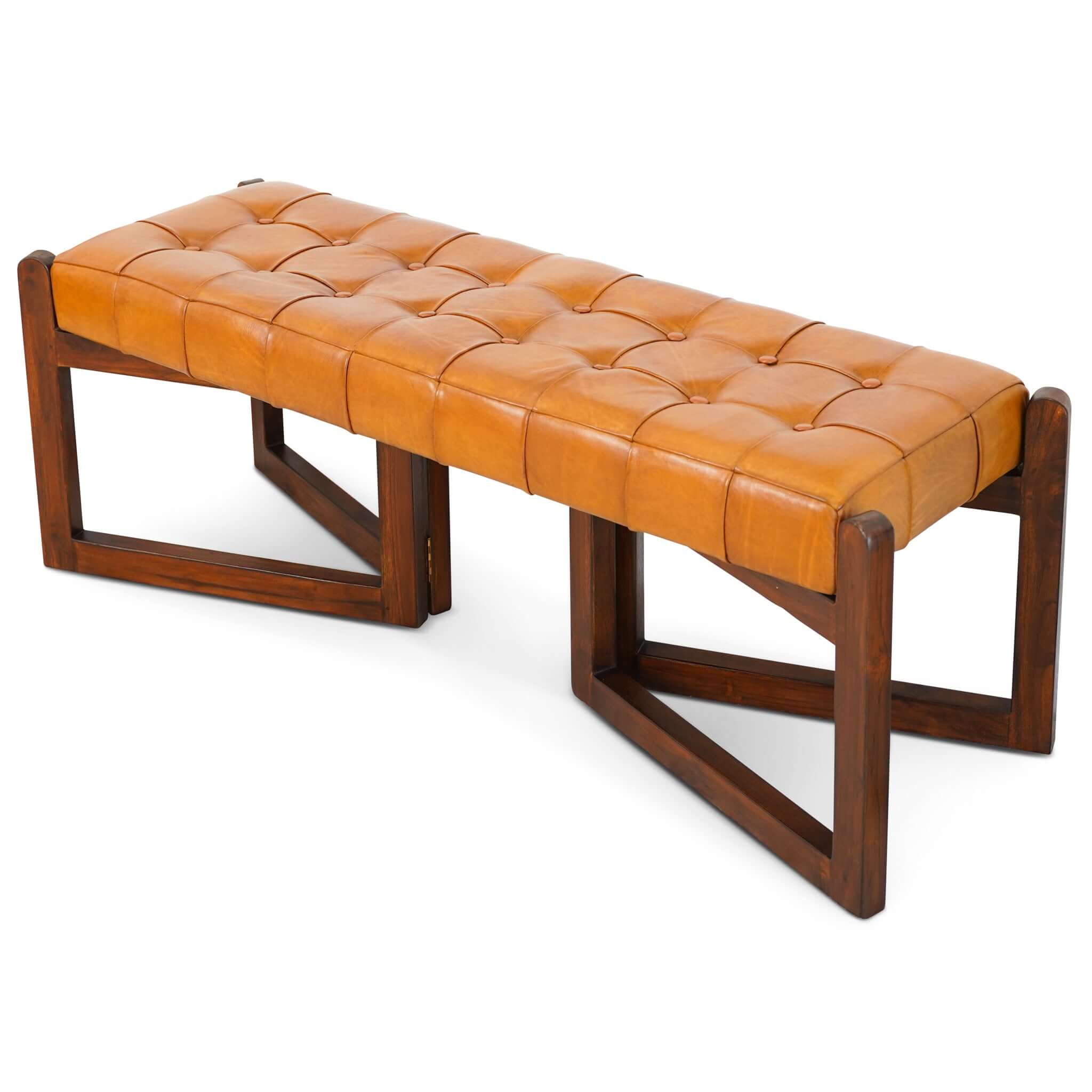 Riley Tan Leather Bench Riley Tan Leather Bench