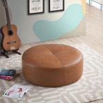 Rochelin Tan Leather Ottoman - Image 2