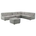 Selen  Light Grey Linen Corner Sectional Sofa - Image 2