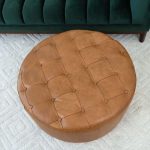 Seletar  Tan Leather Ottoman - Image 3