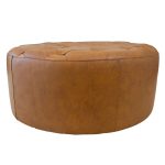 Seletar  Tan Leather Ottoman - Image 4