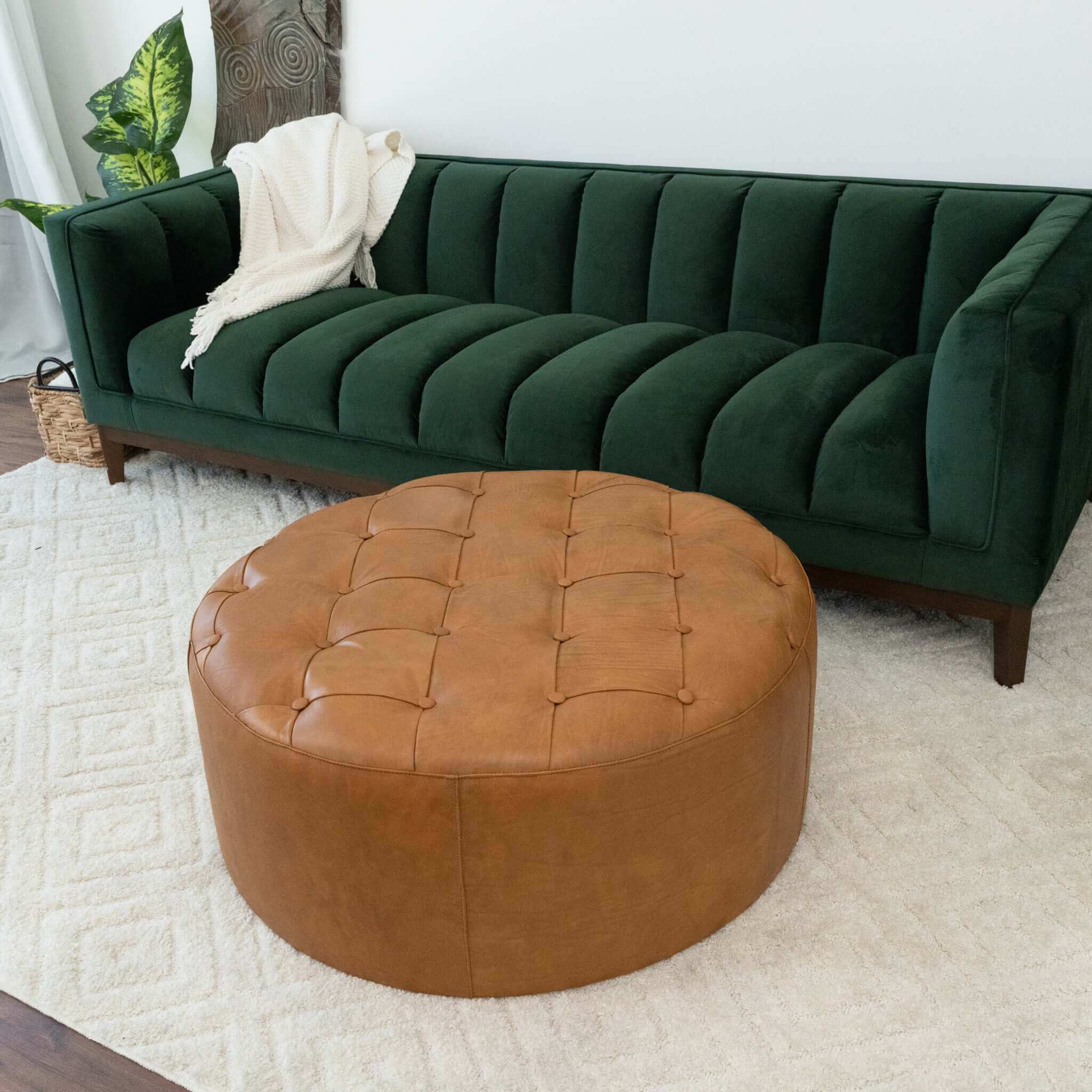 Seletar Tan Leather Ottoman Seletar Tan Leather Ottoman