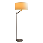 Serene Brushed Nickel Floor Lamp with Rotary Switch Metal Base White Linen Shade - Image 2