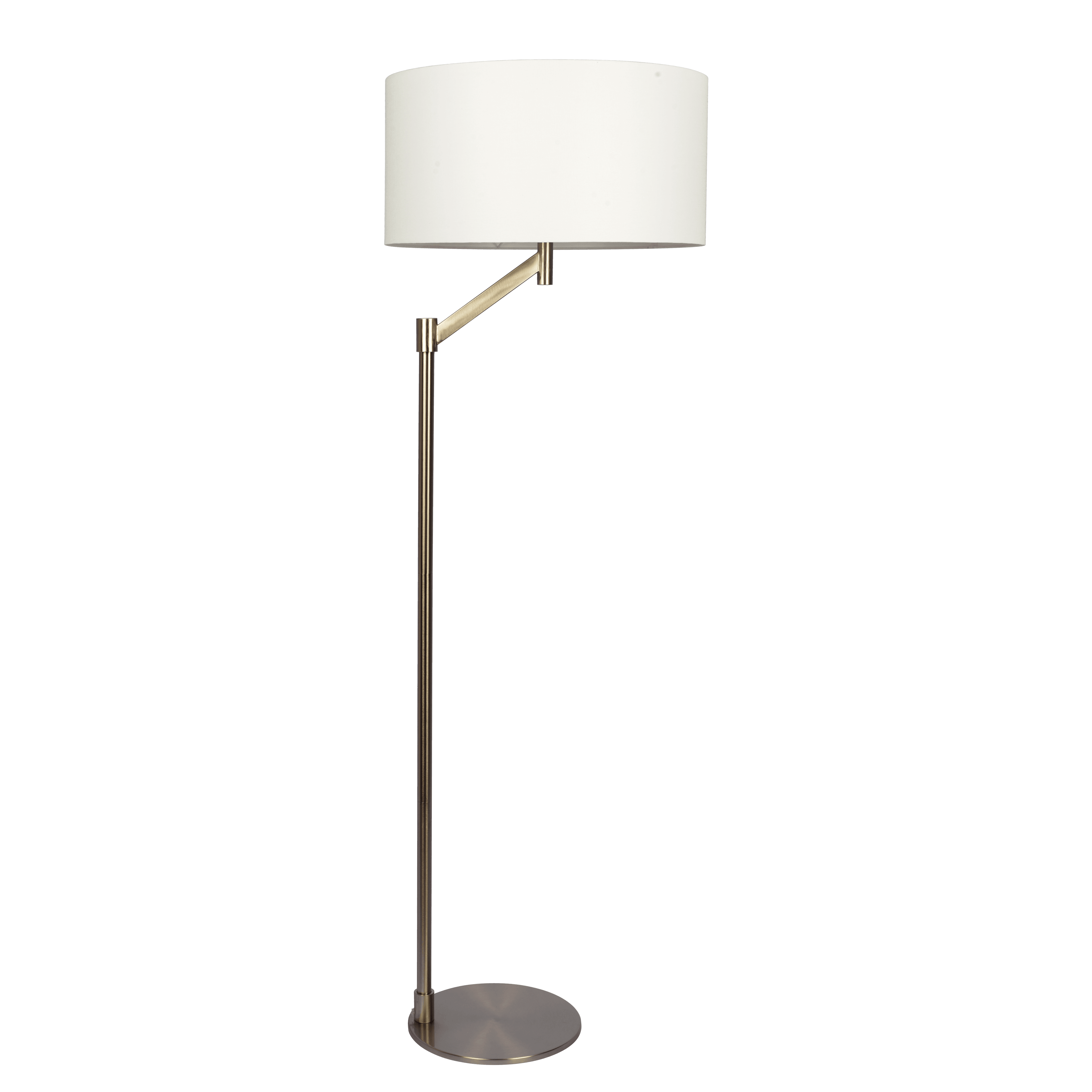 Serene Brushed Nickel Floor Lamp with Rotary Switch Metal Base White Linen Shade Serene Brushed Nickel Floor Lamp with Rotary Switch Metal Base White Linen Shade