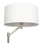 Serene Brushed Nickel Floor Lamp with Rotary Switch Metal Base White Linen Shade - Image 3
