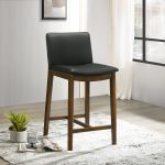 Shannon Counter Chair In Black Vegan Leather - Image 4