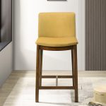 Shannon Counter Chair In Dark Yellow Velvet - Image 3