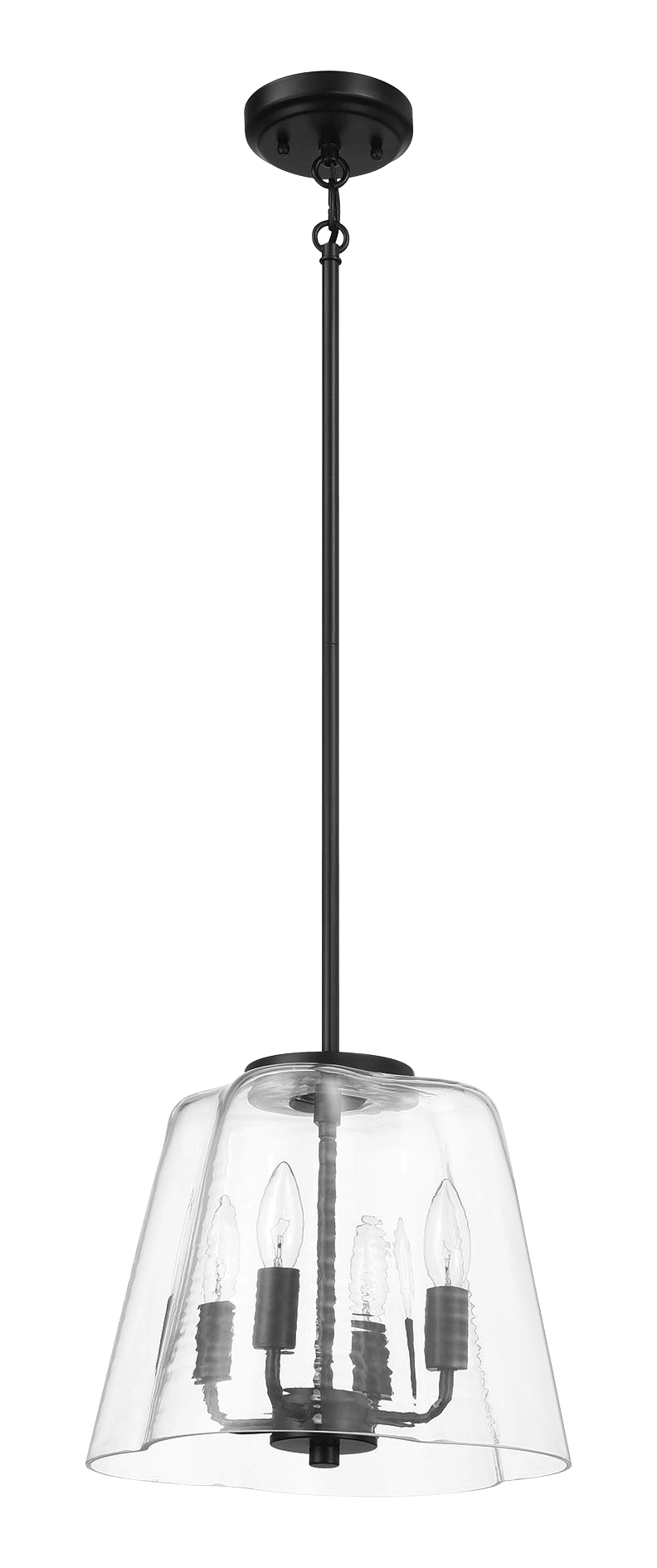 Soiree Four Candle Lights Pendant With Clear Glass - Black Finish Soiree Four Candle Lights Pendant With Clear Glass - Black Finish