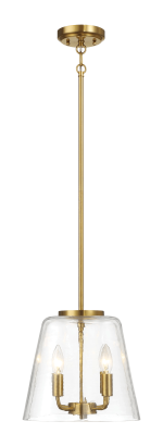 Soiree Four Candle Lights Pendant With Clear Glass - Satin Brass - Image 3