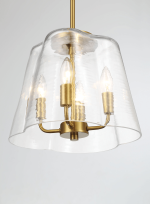 Soiree Four Candle Lights Pendant With Clear Glass - Satin Brass - Image 5