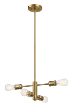 Trellis Four Lights Modern Gold Chandelier Vintage Pendant Fixture for Living Room Dining Kitchen 15"W × 6.75"H - Image 2