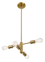Trellis Four Lights Modern Gold Chandelier Vintage Pendant Fixture for Living Room Dining Kitchen 15"W × 6.75"H - Image 5