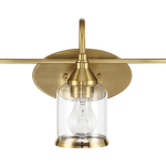 Twilight Three Lights Brushed Gold Contemporary Vanity Light 22"W × 10"H × 7.48"E with Clear Glass