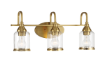 Twilight Three Lights Brushed Gold Contemporary Vanity Light 22"W × 10"H × 7.48"E with Clear Glass - Image 3