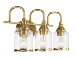 Twilight Three Lights Brushed Gold Contemporary Vanity Light 22"W × 10"H × 7.48"E with Clear Glass - Image 4