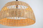 Twinkle Double Lights Semi Flush With Rattan Shade Black Metal Finish for Farmhouse Style - Image 5