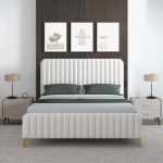 Valery Queen Size Cream Boucle Platform Bed - Image 2