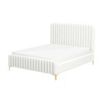 Valery Queen Size Cream Boucle Platform Bed - Image 3