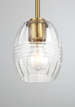 Vista Single Pendant Chain Hanging Light with Clear Glass - Satin Brass - Image 4