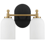 Vortex Two Lights Vanity in Traditional Style for Over Bathroom Mirror Wall Sconce 12.25"W × 10.125"H × 5.5"E With White Frosted Glass